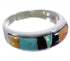 Multicolor Inlay Genuine Sterling Silver Ring Size 6-1/2 TX38234